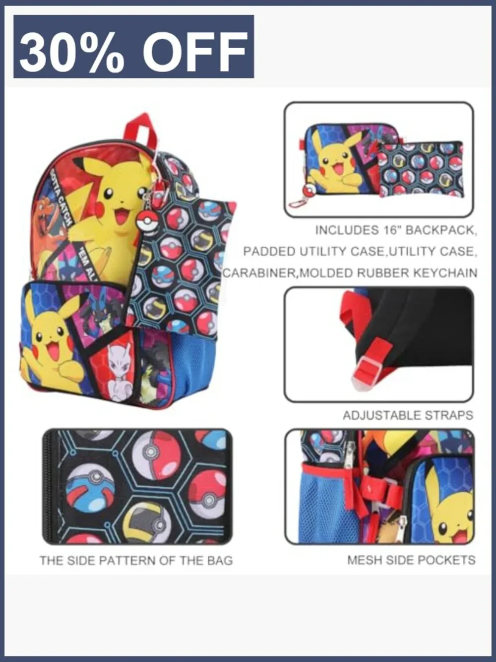 Youth 5-Piece Backpack Set with Accessories